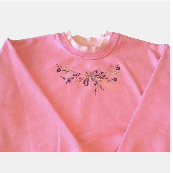 Northern Reflections Pink Sweatshirt Flowers Collar - Picture 4 of 4